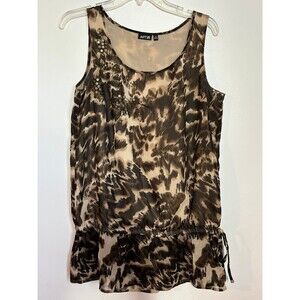 Apt 9 leopard print flowy scrunch waist tank top size medium